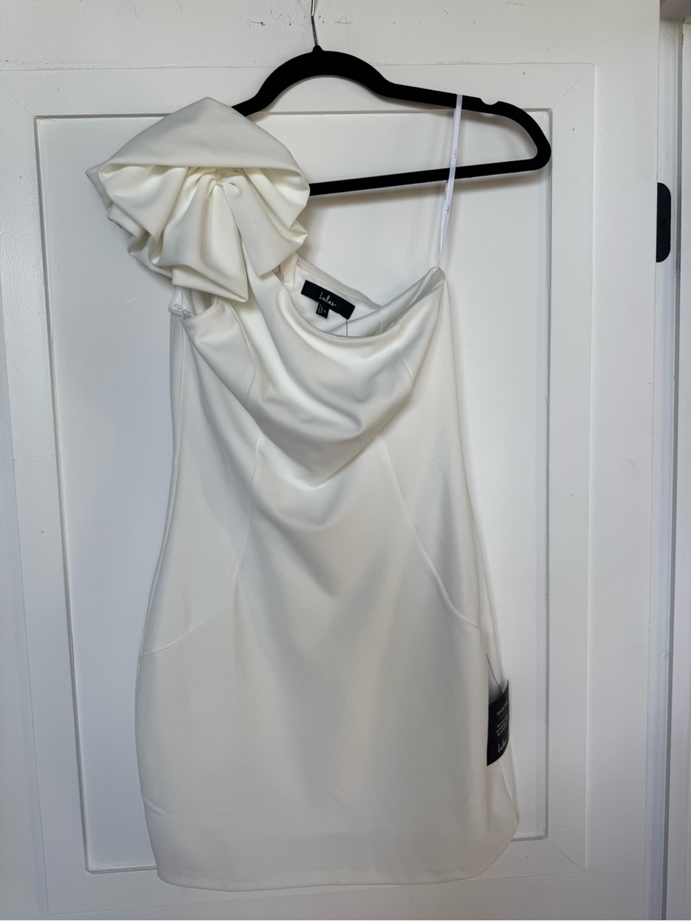 Lulu's One-Shoulder Bow Mini Dress